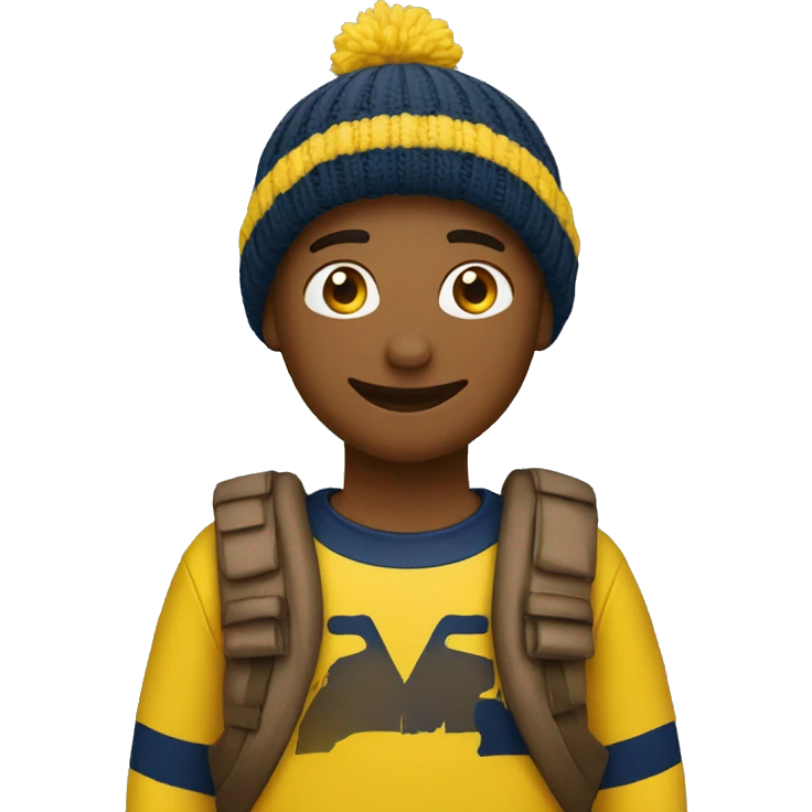 Imrân avec un pull michigan  emoji