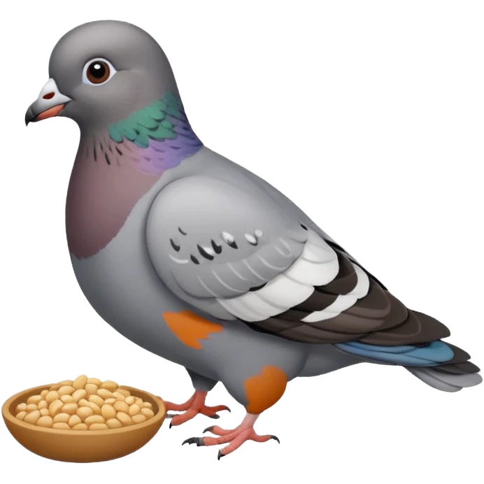 Pigeon wants to eat some grains emoji