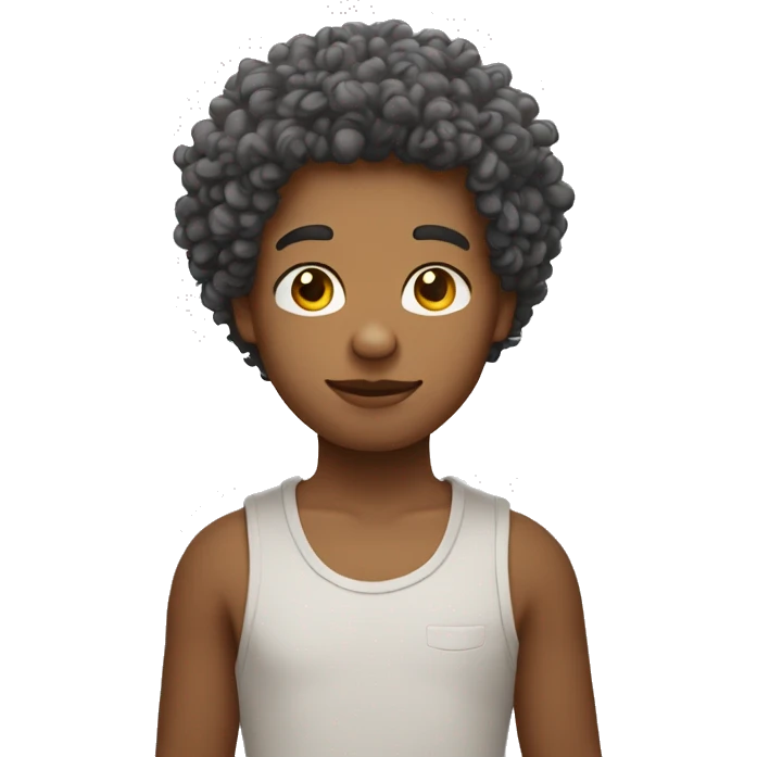 Garçon aux cheveux bouclés qui fait un cœur avec ses mains emoji