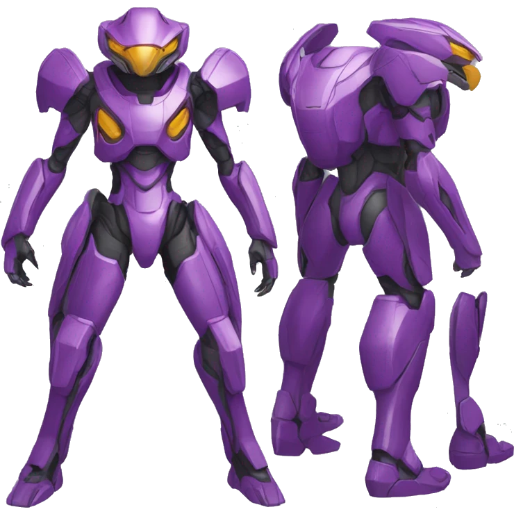 a XLR8-Genesect-Raptor-Fakémon—hybrid with a futuristic visor-helmet full body emoji