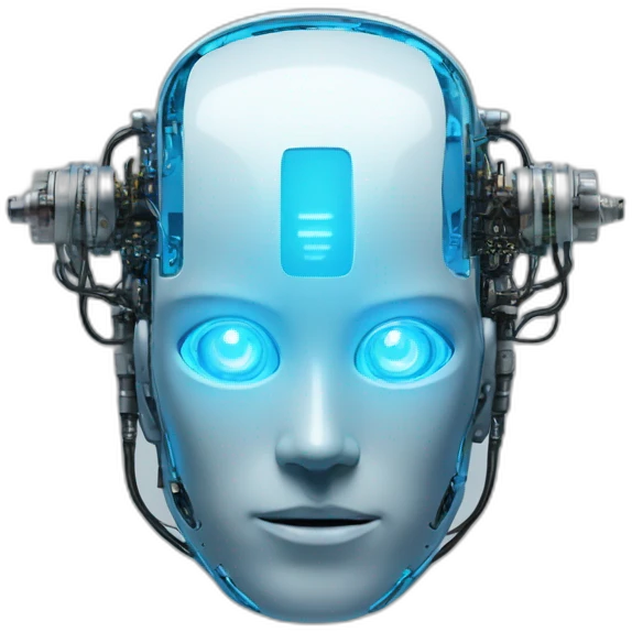 robot blue circuit aesthetic head emoji