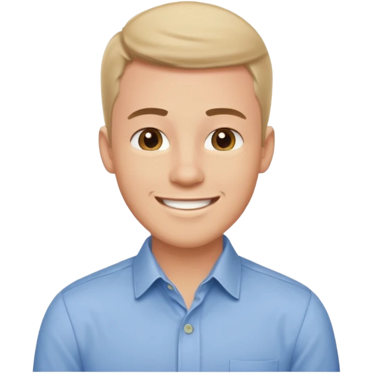 An outgoing office worker male in his late 20s, cheerful image emoji