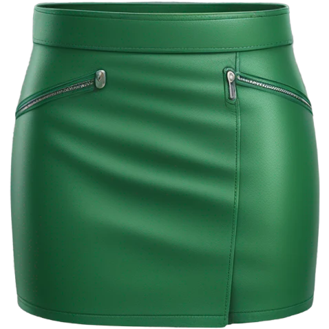Green leather mini skirt isolated emoji