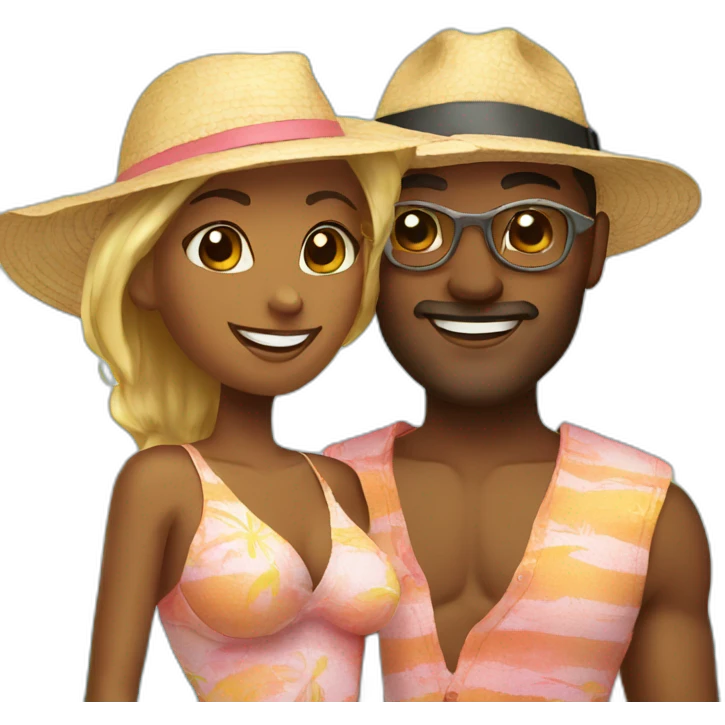 beach vacation couple emoji
