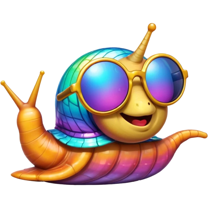 Disco snail with sunglasses emoji