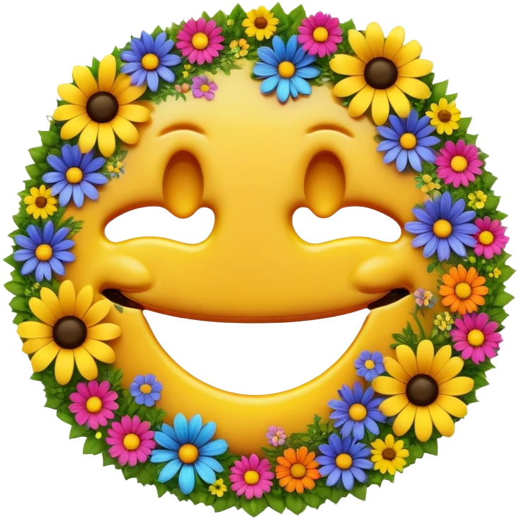 smiley melted garden flowers  emoji