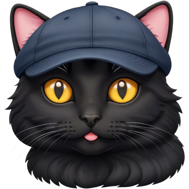 черный котик в кепке emoji