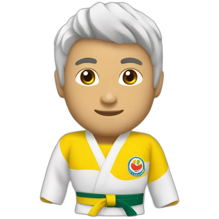 Judo moreno cinturon amarillo emoji