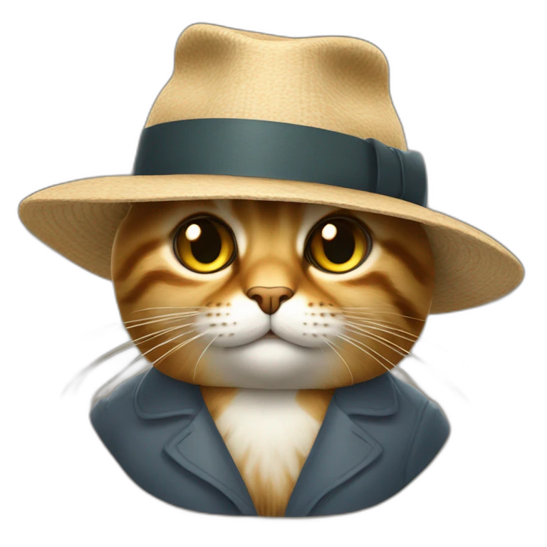 un chat avec un chapeau caca sur la tête emoji