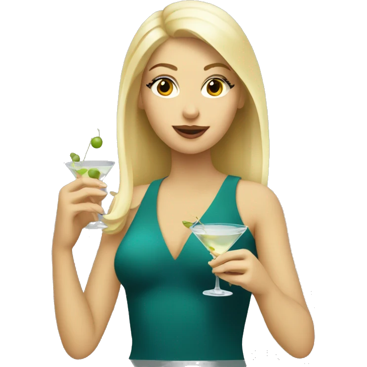 Blonde girl drinking a martini emoji