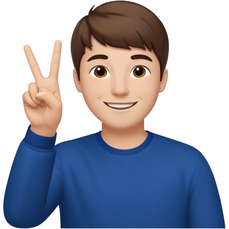 Mr Beast doing this sign "✌️" emoji