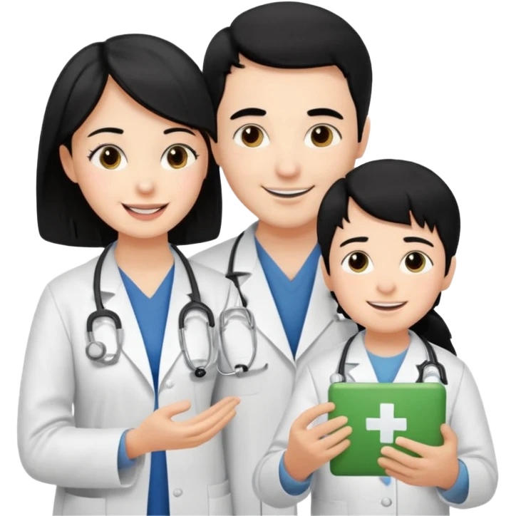 doutora cabelo preto de terapia para criança com autismo emoji