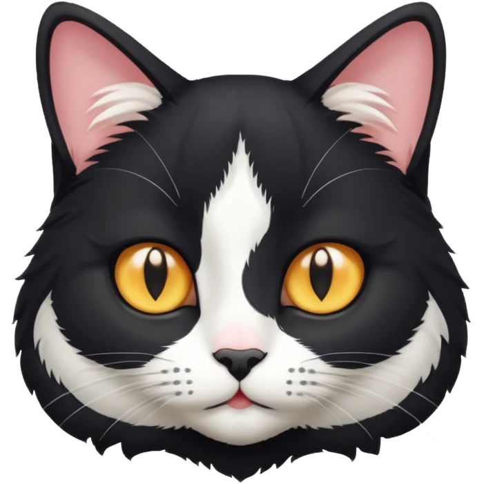 Gato preto com branco emoji