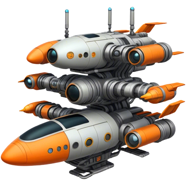 Orange, cyberpunk style, neon, gravity realistic space station emoji