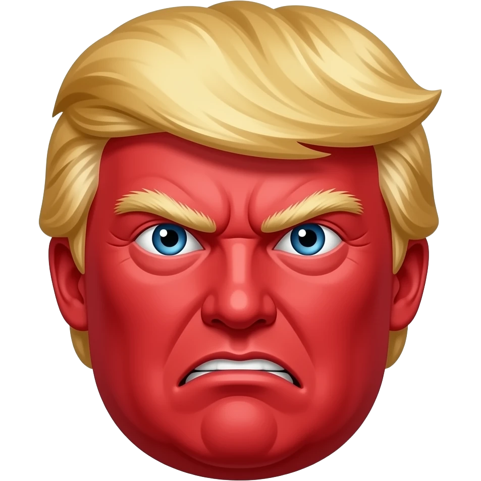 red evil trump with angry eyes emoji