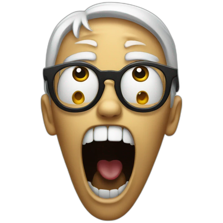 Scream with glasses face emoji