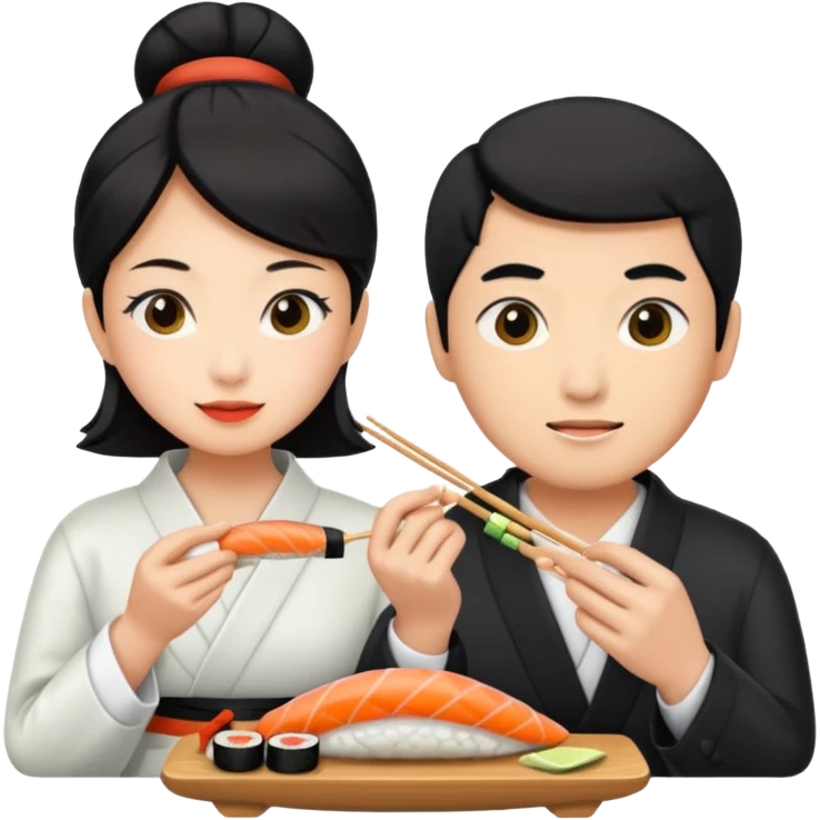 A couple that eat sushi emoji