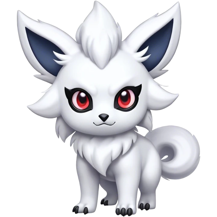Epic Shiny Cool Cute Kawaii Absol-Zorua-Pokemon-fakemon-hybrid-animal Full Body  emoji