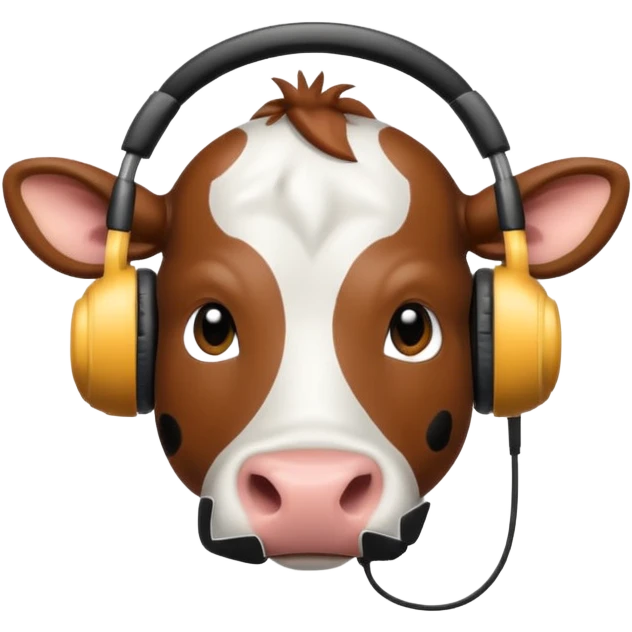 cow with headphones emoji