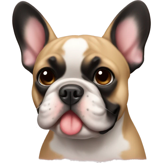 Black and tan colored French bulldog hearts emoji
