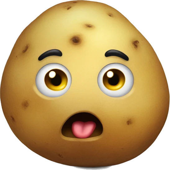Surprised potato emoji