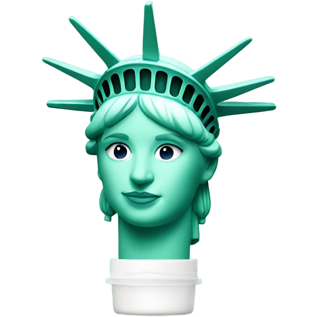 Statue of Liberty with lip balm emoji