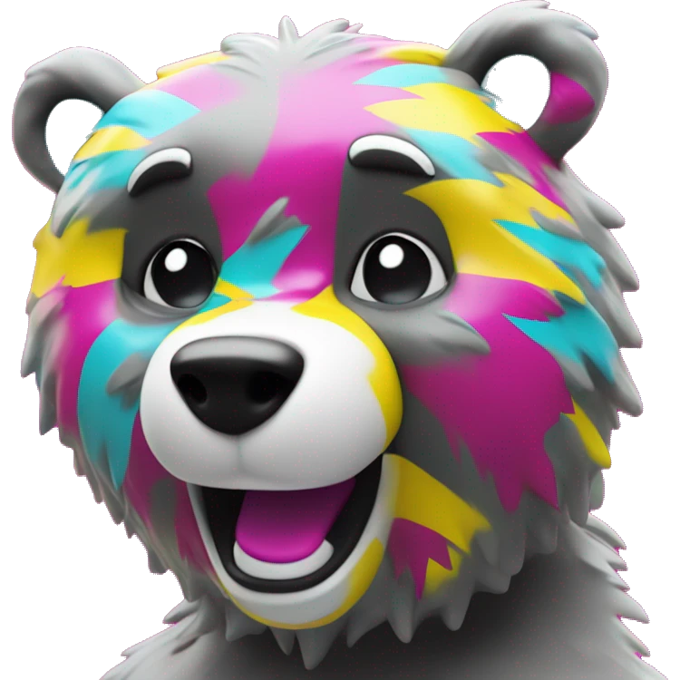 dancing bear using the cmyk color code of cyan = 35.96, magenta = 75.41, yellow = 99.89, and black = 41.39 emoji