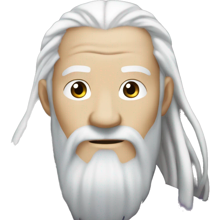 avatar roku from avatar the last airbender. he should be white, an older man, and have long white hair and a long white beard. emoji