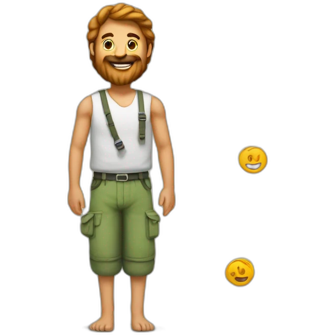 Un portugais avec des jambes poilues qui construit un mur emoji