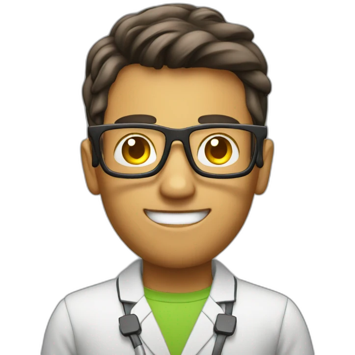 a nerd coding on his smartphone emoji