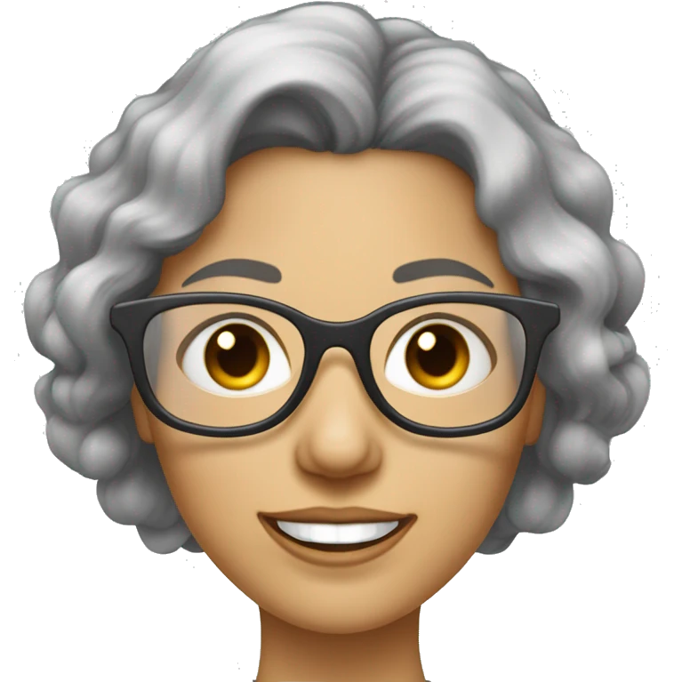Femme âgée avec des petites lunettes cheveux courts gris  emoji
