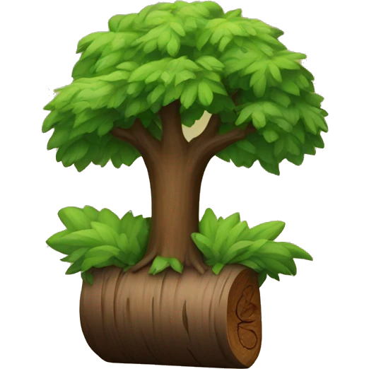 Green trees wrapped in a brown log emoji