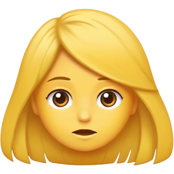una cara amarilla mirando hacia arriba a la derecha mientras se acaricia el pelo emoji