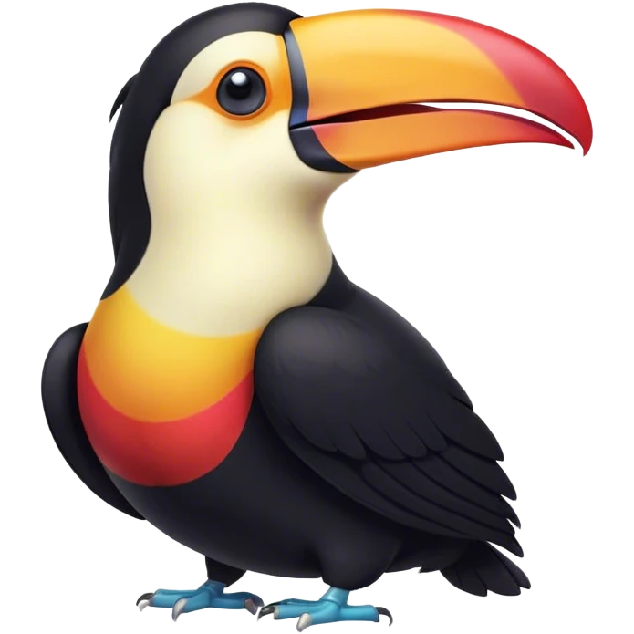 Cinematic Cute Yawning Toucan Portrait Emoji, Head tilted slightly with a dramatic, wide-open yawn, showcasing a colorful, expressive beak and sleepy, half-closed eyes with a relaxed demeanor, Simplified yet irresistibly adorable features, highly detailed, glowing with a soft, cozy tropical glow, high shine, relaxed yet expressive, stylized with a dash of whimsical charm, soft glowing outline, capturing the essence of a drowsy yet affectionate toucan that appears ready to stretch out for a nap! emoji