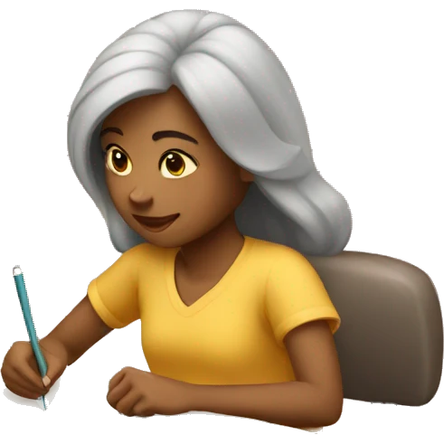 Girl writting letter emoji