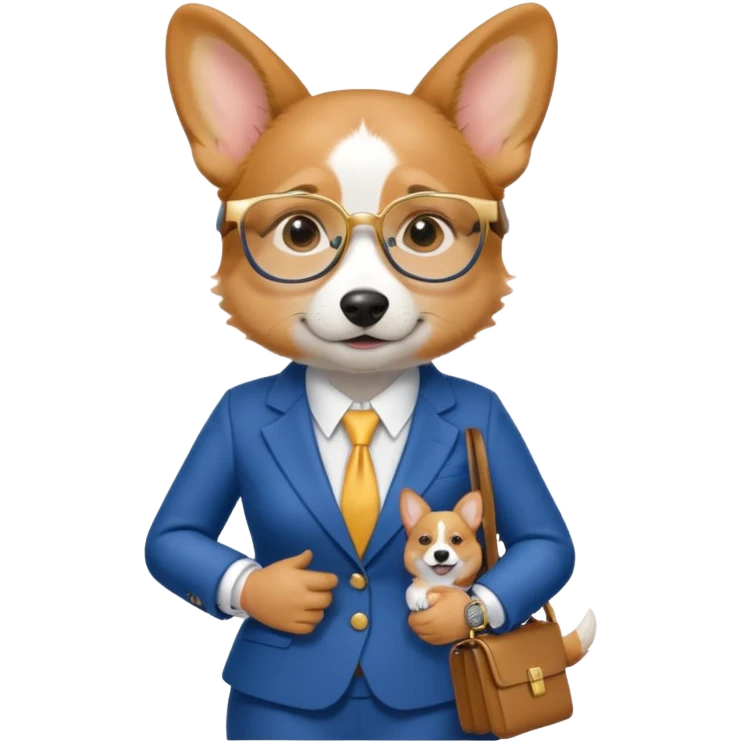 perrita caricatura gorgi gales ejecutiva con ropa celeste emoji