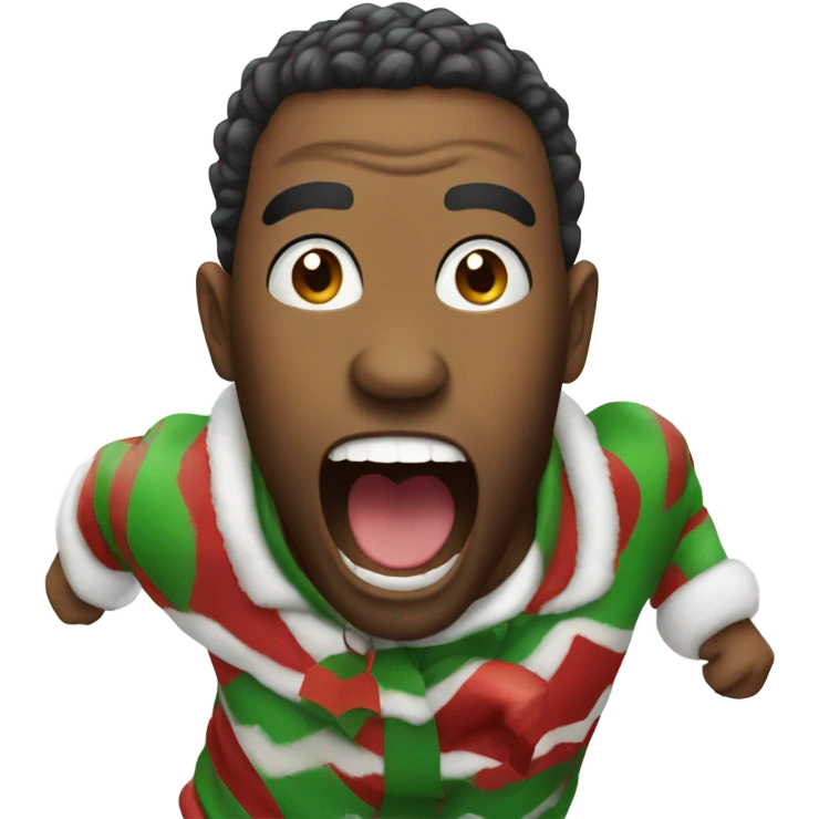 Adult running around screaming Christmas  emoji