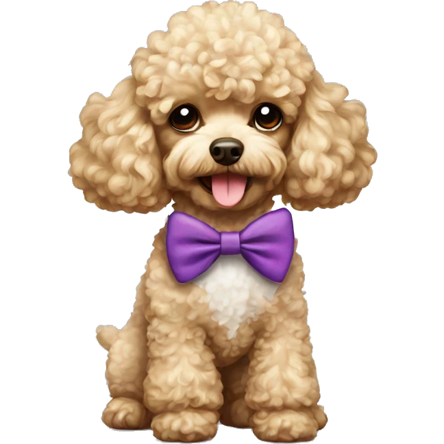 Toy poodle with bowtie emoji