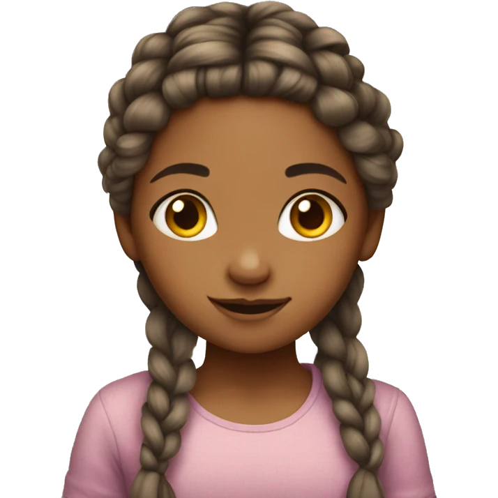 Little girl with braided hair. emoji