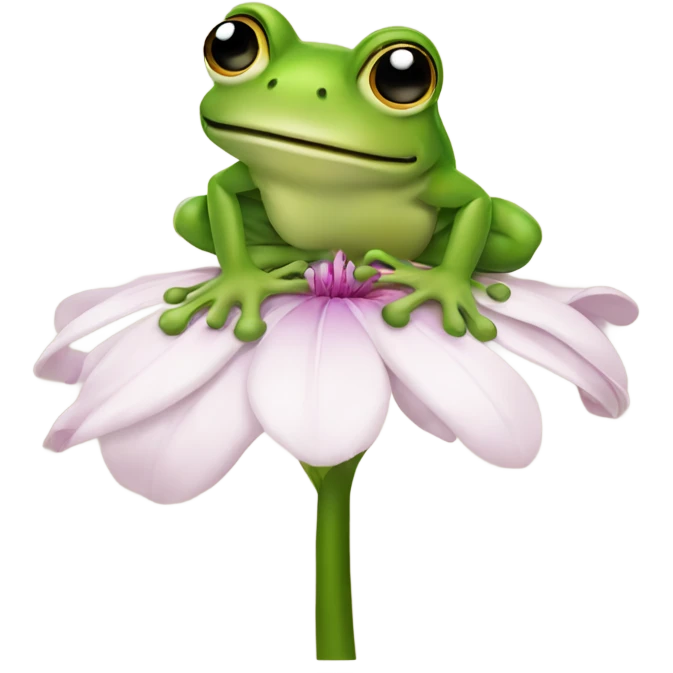 Frog on a flower emoji