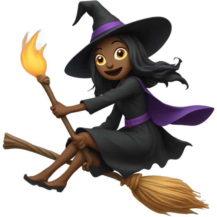 Witch on a broom emoji