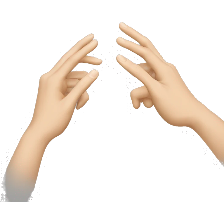 Hands making the gesture of an 'H'. Both hands are facing each other, with the middle and ring fingers joined to form the letter 'H'. The hands should be in a natural position, with a neutral skin tone and simple details. emoji