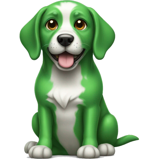 green color dog emoji