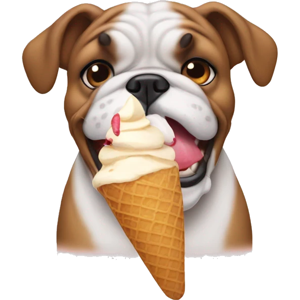 bulldog eating icecream  emoji