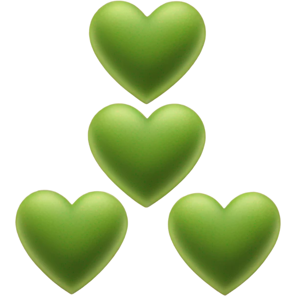 Hearts with matcha emoji