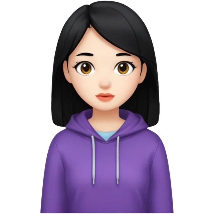 Girl WITH black Longinos hair and aesthetic clothes emoji