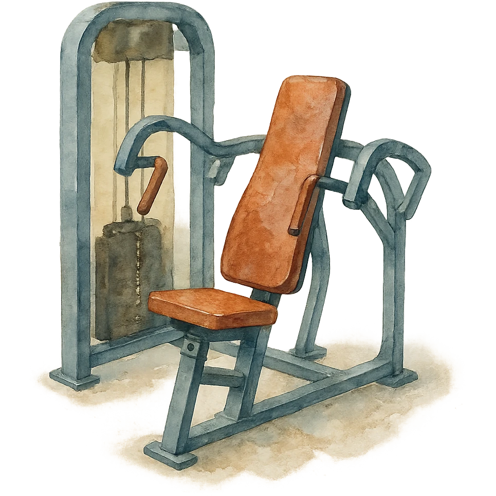 watercolor style chest press machine emoji
