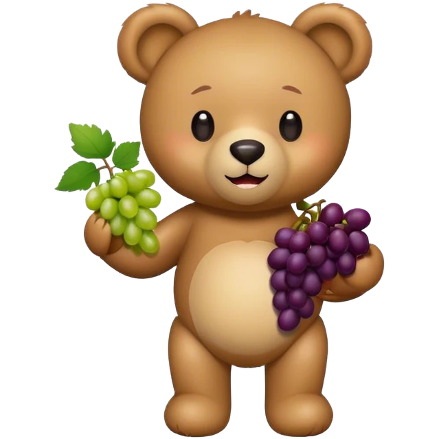 teddy bear with grapes emoji