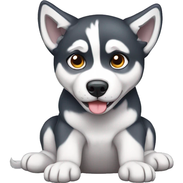 Melting husky puppy emoji
