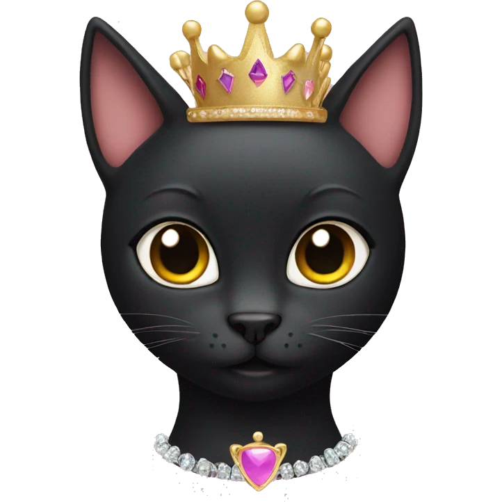 black cat wearing a princess crown  emoji